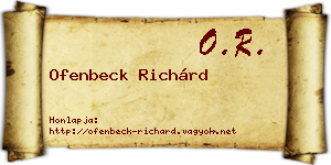Ofenbeck Richárd névjegykártya